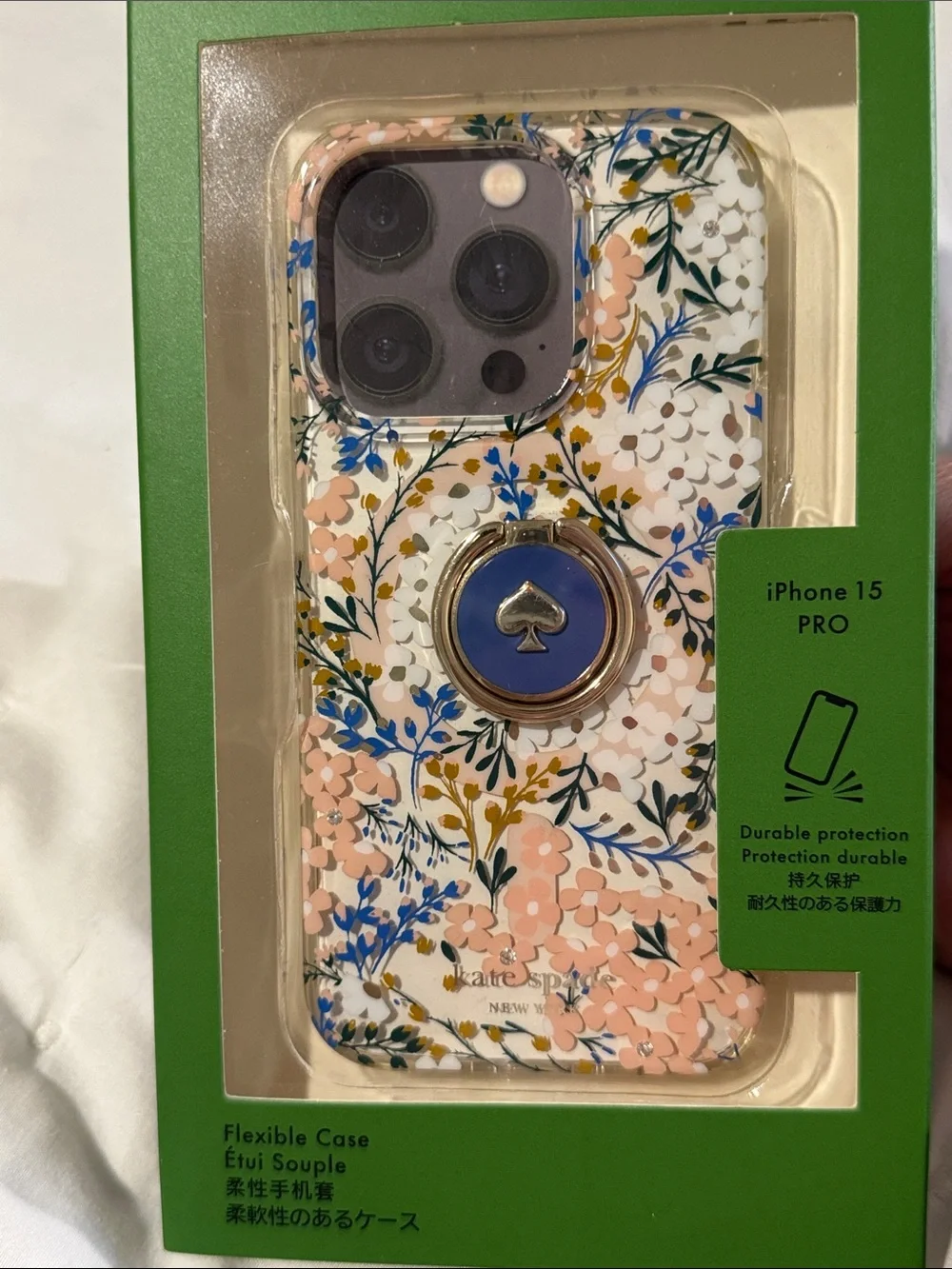 Kate Spade New York Floral Ring Stand iPhone 15 Pro Case